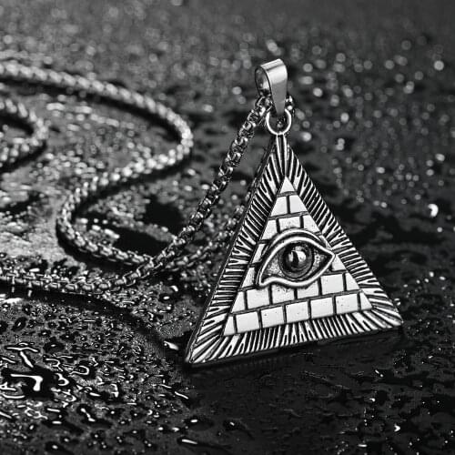 Triangle Evil Eye Pendant Necklace Womens Jewelry Clavicle Link Neck Chains For Men Women