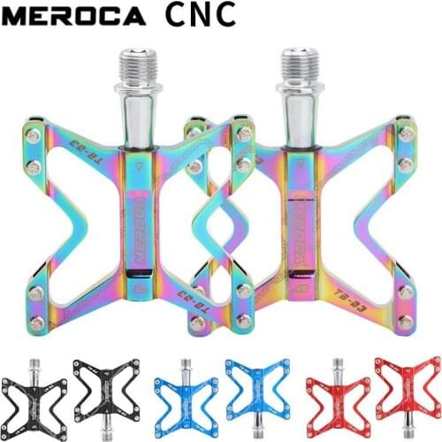 MTB Road Bike Folding Bike Color Pedal MEROCA Bicycle Pedal Aluminum Alloy Non-slip Bearing Pedal