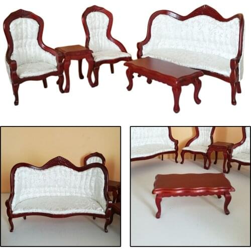 1/12 Wood Doll House Living Room Set Model Toddlers Playset Toy Decoration