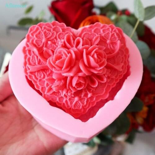 Love shape Flower Soap Mold Bow shape 3D Love shape DIY Handmade Soap Mold Gifts