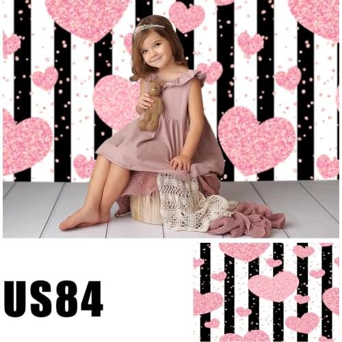 HUAYI Photography Backdrop Valentines Day Love Stripes Hearts Photobooth Background Newborns Baby Child Studio Backdrops US-84