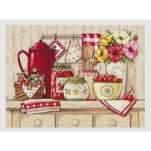 Fruit Cabinet Beautiful Cross Stitch Kits Top Quality Embroidery Needlework Sewing kit 14CT Unprinted DIY Handmade Art Decor