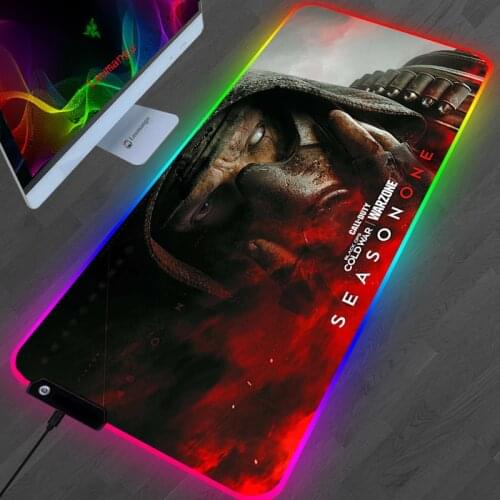 Gaming Computer Mouse Pad RGB Call Of Duty Warzone Mouse Mat Accessories Desk Mat Keyboard Mousepad Laptop PC Gamer XL LOL Table