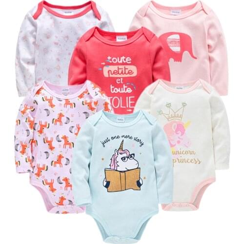 2021 3/6PCS Autumn Newborn Baby Girl Jumpsuit Cotton Infant Bodysuits Onesie Clothing Summer Baby Girls Boys Clothes Roupa de
