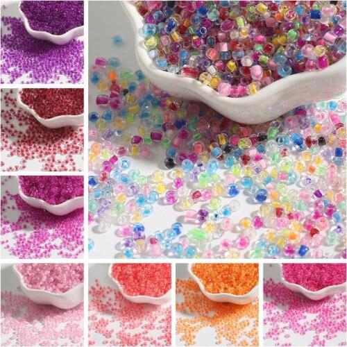 2-4mm Exquisite Multiple Colour Dye Core Round Glass Loose Beads For DIY Finding Bracelet Necklace Jewelry Making