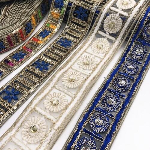 1yards Lace Ribbon Embroidered Lace for Skirt Accessories Trim Handmade Sewing Fabric Decoration Gifts