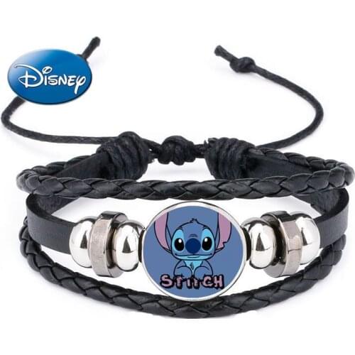 Disney Cute Stitch Peripheral Bracelet Cute Anime Cartoon Braided Rope Bracelet Student Jewelry Gift