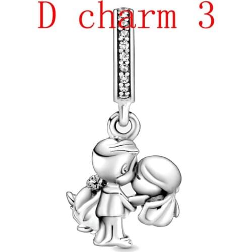 EUROPEAN new D series 4 love couple dangle pendant diy charm fit original charms silver 925 bracelet D 3
