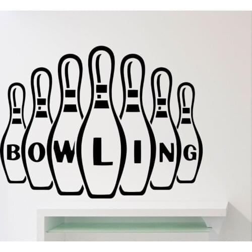 Special Design Bowling Wall Decal Sign Pattern Interior Sport Wall Stickers Vinyl Bowling Ball Club Removable Logo Decor SYY755