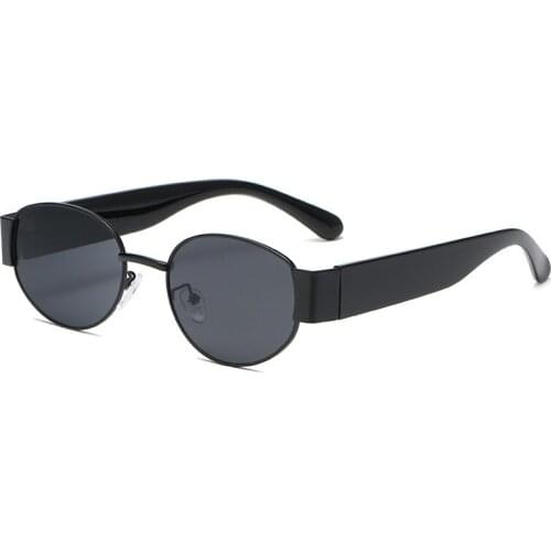 New fashion personality retro oval sunglasses men and women hip hop small frame wild sunglasses UV400 street shooting glasses