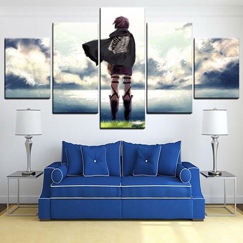 5pcs Posters Attack on Titan Anime Scouting Legion Wall Art Decor Picture Canvas Paintings For Living Room Home Decoration
