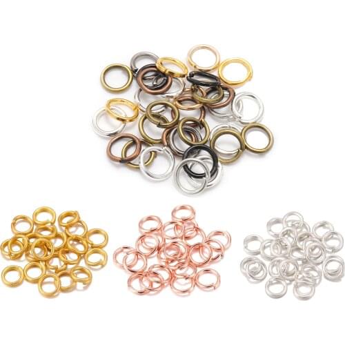 50-200pcs 3-16mm Gold Rhodium Metal Jump Ring Open Single Loops Split Rings Supplies For DIY Jewelry Handmade Accessories