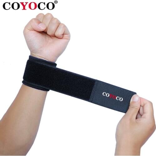 1 Pcs Adjustable Wristbands Wrist Support Wraps Brace COYOCO Professional Sports Protection Gym Protector Guard Black