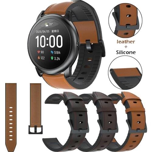 Silicone Leather band Strap For Xiaomi Haylou Solar LS05 Bracelet Band 22mm Replacement Wristband for Xiaomi Haylou Solar Correa