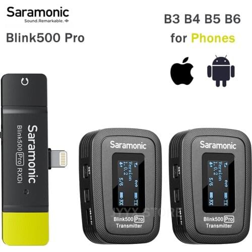 Saramonic Blink500 Blink 500 Pro B3 B4 B5 B6 Wireless Lavalier Microphone Video interview Recording Mic for Cell Phone
