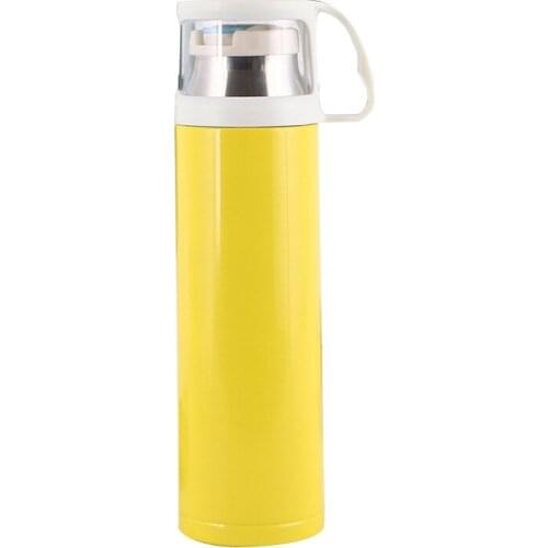 Stainless Steel Thermos Cup Outdoor Sports Car Cup Water Bottle Solid Color Lid Handle Keep Cold Thermal Mug Coffee Juice