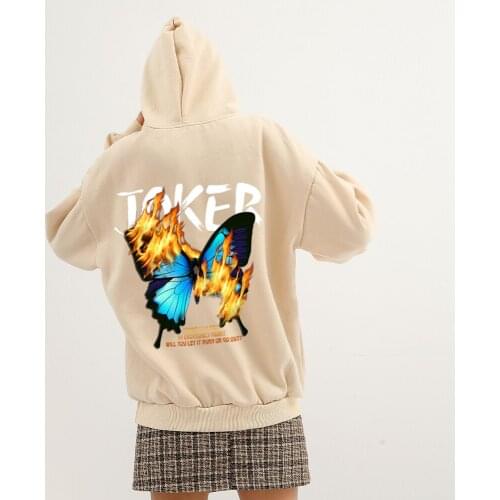 Butterfly Print Graphics Hoodies for Women Streetwear Hip Hop Sweatshirt Woman Casual Oversized Cotton Hoodie Korean Clothes