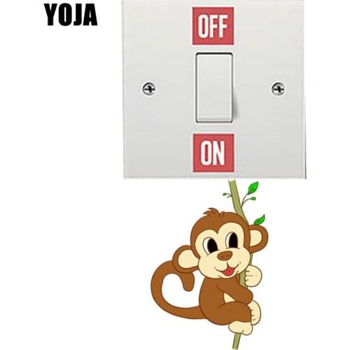 YOJA Cartoon Branch Monkey Switch Sticker Wall Waterproof Decal PVC Home Decoration Graphical 8SS1279