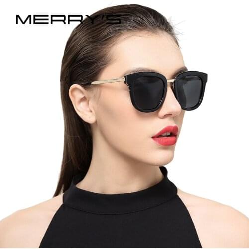 MERRYS Women Classic Cat Eye Polarized Sunglasses Fashion Sun Glasses Metal Temple 100% UV Protection S'6082