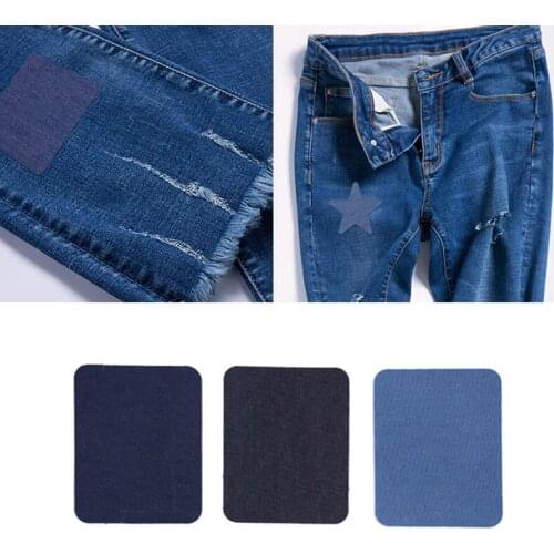 6/12/18Pcs Denim Patch Clothing Repair No-Sew Denim Patches Jean Patches Sewing Applique Patch DIY for Knees Holes and Pants
