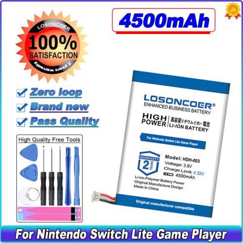 LOSONCOER 4200mAh HDH-003 High Capacity Battery for Nintendo Switch Lite Game Player Li-ion Rechargeable Batteries