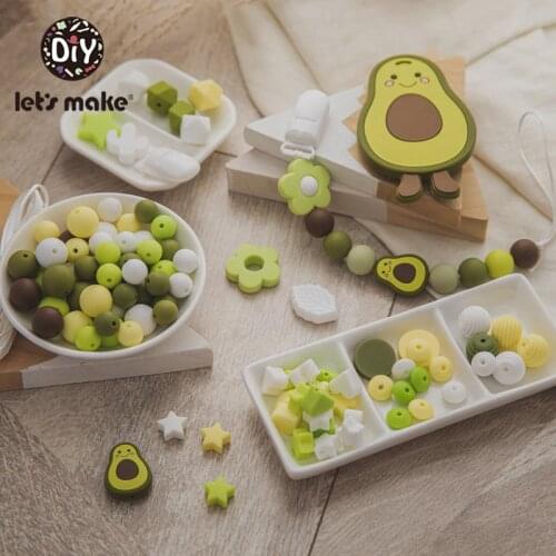 Lets Make 1Set Silicone Pacifier Chain Cartoon Animal Baby Teething DIY Accessories Pacifier Chain Baby Toys Food Grade