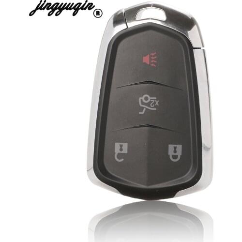 Jingyuqin Key Case For Cadillac Ats Xts Srx Ct6 Xt5 Atsl Remote Key 4 Buttons Remote Blank Key Shell 1 Pc With Uncut Blade
