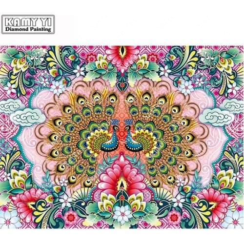 Christmas-gift-Diy-Art-crafts-Diamond-Painting-Full-Diamond-Embroidery-flower-and-peacock-Pattern-5D-Cross LK1