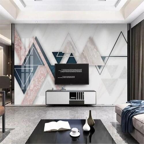 Milofi wall custom new modern minimalist geometric marble pattern background wall paper mural