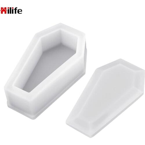 HILIFE Storage Box Mould Dark Vampire Coffin High Mirror Crafts Making Mould DIY Home Decoration Crystal Epoxy Mold