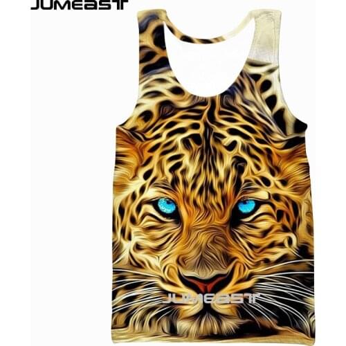 Jumeast Brand Men/Women 3D Printed Vest Tiger Lion Wolf Short Sleeve New Fashion Sport Pullover Summer Tank Tops Tees