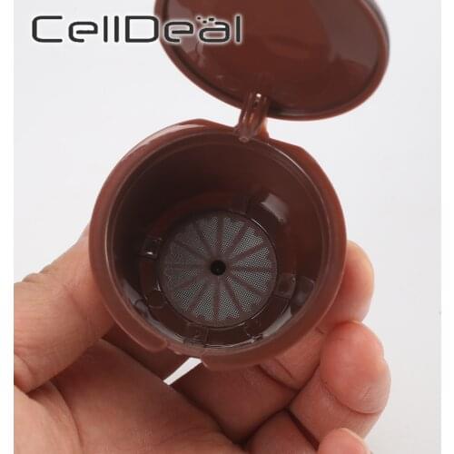 3 Pcs Coffee Capsule Filter Cup for Nescafe Dolce Gusto Reusable Refillable Caps Spoon Brush Filter Baskets Pod Soft Taste Sweet