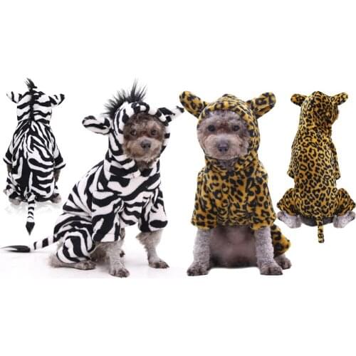 Pet Dog Cat Cosplay Costume Funny Cute Halloween Christmas Clothes Zebra/Cheetah Costume