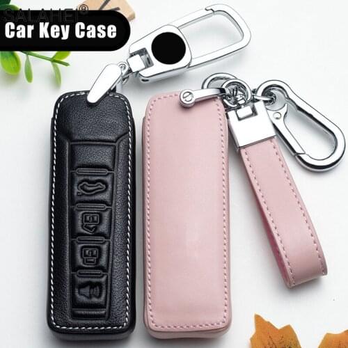 Leather Car Key Cover Case Shell For Haval Great Wall Wey C6 A7 A8 R8 P8 A1 A3 A4 A5 Q7 VV6 VV7 Protection Interior Accessories