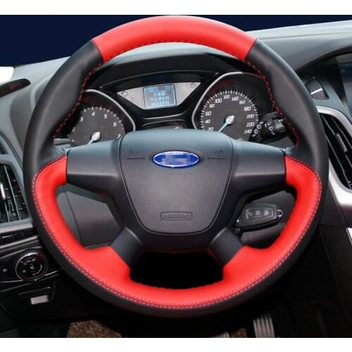 For Ford MONDEO Edge Taurus Escort leather Hand stitch steering wheel cover Anti-slip Soft Breathable wear-resistant grip cover