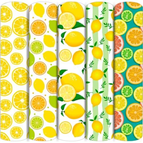 Lemon Fruit Yellow Series Polyester Cotton Fabric Patchwork Tissue Kid Home Textile Sewing Doll Dress Curtain,1Yc16560
