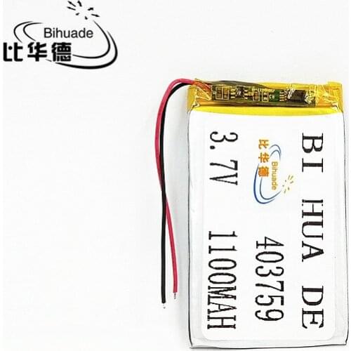 Best battery brand 3.7V 403759 1100mAh Lithium Polymer Li-Po Rechargeable DIY Battery For Mp3 MP4 MP5 GPS mobile electronic