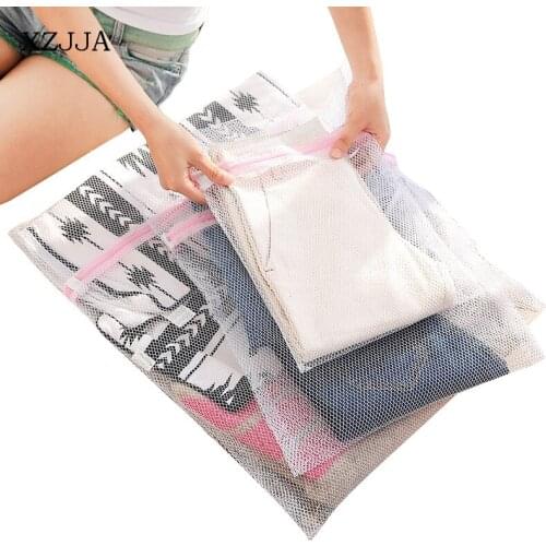 XZJJA Thicknet Zipper Mesh Laundry Bag Dirty Clothes Underwear Classification Storage Wash Protect Bag Washer Delicates Wash Bag