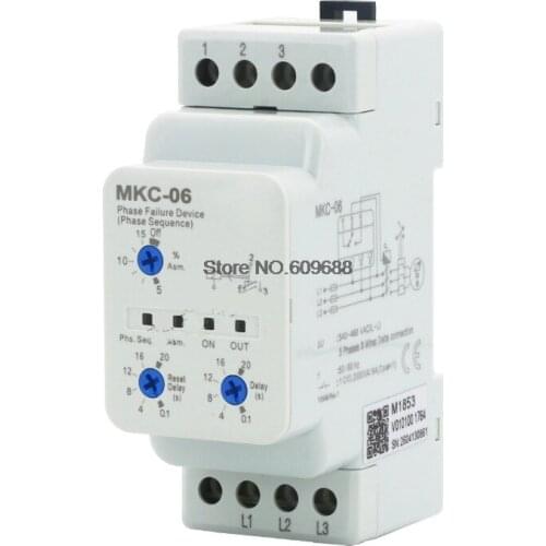 MKC 3 Phase Unbalance Protector Over and Under Voltage Protector MKC-01 MKC-05 MKC-06