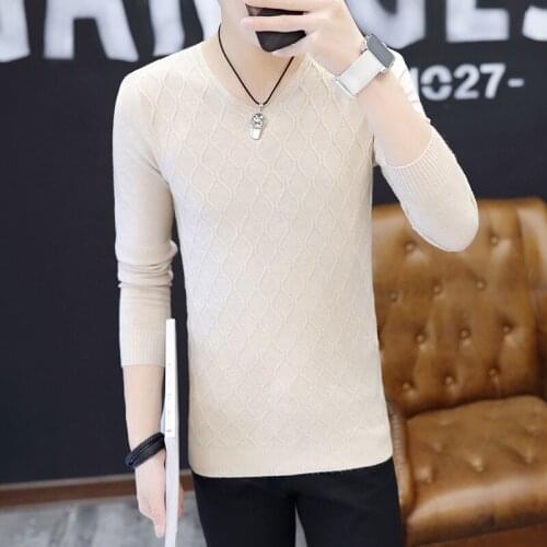 Clothes 2019 Classic Simplicity Pullover V-Neck Sweater Man Solid Long Sleeves regular Blown Teenagers mens Sweaters Polyester