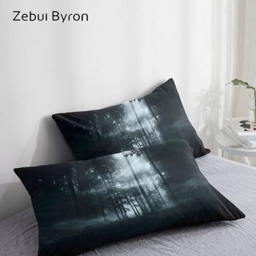 3D HD Pillow Case Pillowcase Custom/50x70/50x75/50x80/70x70 Decorative Pillow Cover,Halloween Black forest Bedding,drop ship