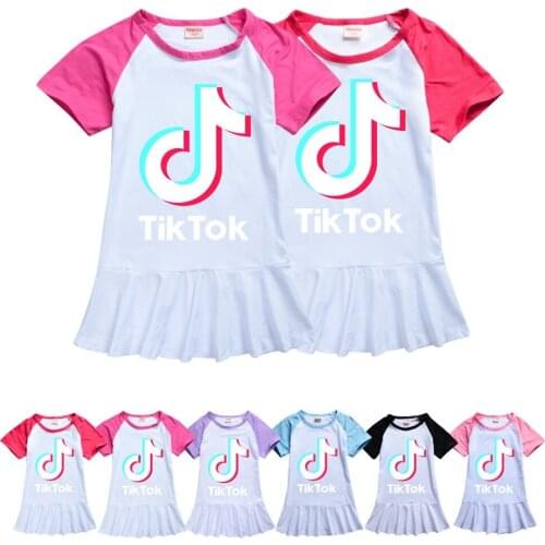 TIK TOK Girls Princess Dress Party Birthday Gift Costume Clothes For Children Kids Baby Children Clothing
