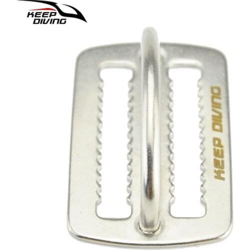 Scuba Diving 316 Stainless Steel 5cm Weight Belt Keeper with D Ring Harness