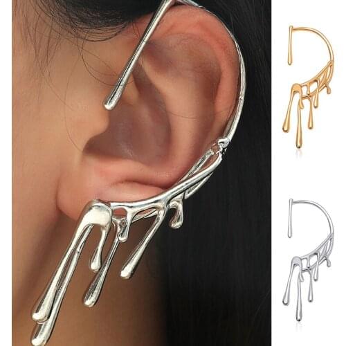 European and American Simple Trend Water Drop Shape Ear Sleeves Wrap Around Ear Clips for Women Earrings Jewelry Party Gifts