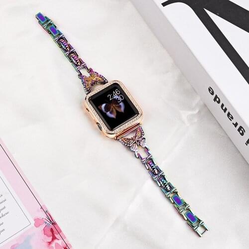 Chain Link Watch Strap for Apple Watch Band 6 SE 5 4 3 2 1 38mm 40mm 42mm 44mm for Iwatch Loop 42mm Bracelet Wrist Woman