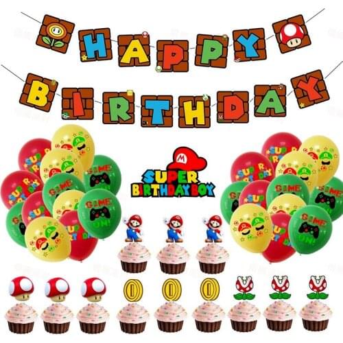 Super Mario Theme Party Decoration Super Mario Cake Card Super Mario Birthday Decoration Christmas Decorations