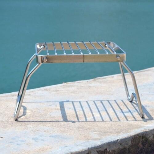 Picnic Titanium BBQ stove Grill Net with Folding Legs Outdoor Camping accessories Ultralight tourism Barbecue Charcoal Gridiron