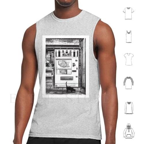 Cats & Vending Machines Tank Tops Vest Sleeveless Cats Vending Machine Japan Tokyo Taiyaki