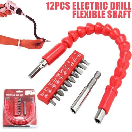 Electric Drill Flexible Shaft Extension Screwdriver Drill Bit Red Kink Shaft Fot Auto Repair Home Appliance Instalation