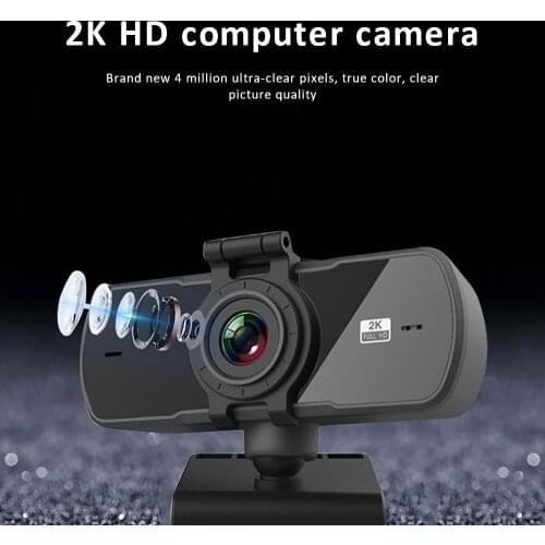 2K Webcam CMOS Webcam With Microphone Suitable for PC Computer Mini Camera USB 2.0 Webcam HD Camera Auto-focus Webcam